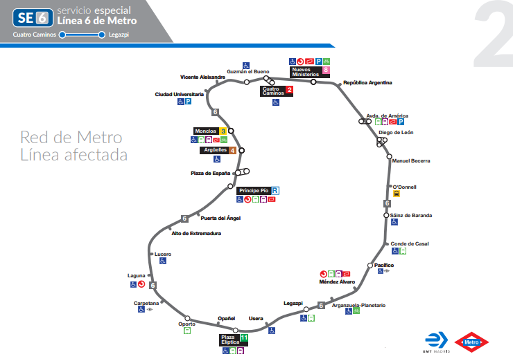 Línea metro afectada