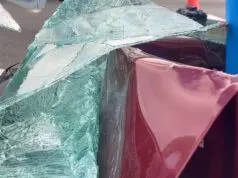 Tres heridos al chocar un autobús de la EMT y un coche en la A-2 Accidente en la A-2