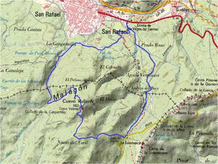 Mapa ruta a Cueva Valiente