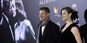 Brad Pitt y Marion Cotillard en la presentación de 'Aliados durante la Madrid Premiere Week.