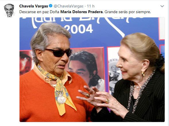 Tweet Chavela Vargas muerte Maria dolores pradera
