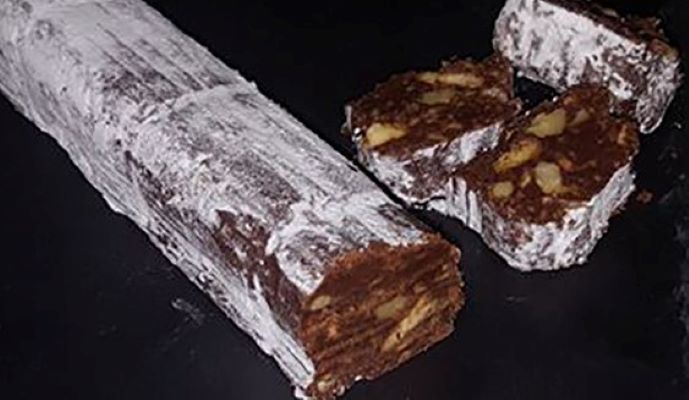 salchichon de chocolate receta