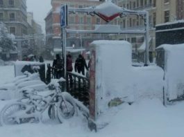 nieve en madrid 2021 metro