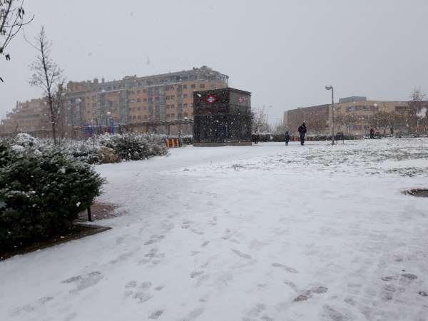 nieve en madrid 2021 parque
