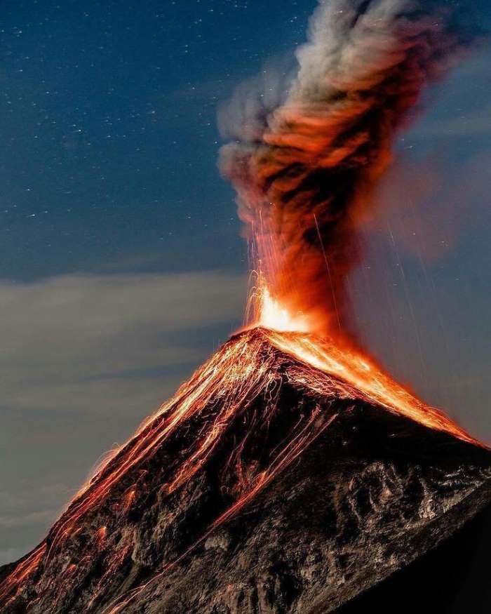 volcán la palma fuego y lava