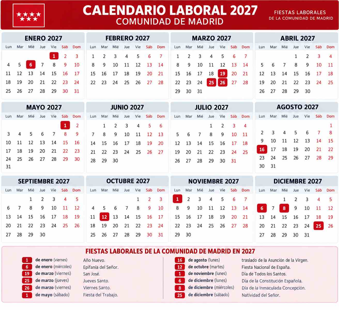 calendario laboral comunidad madrid 2027
